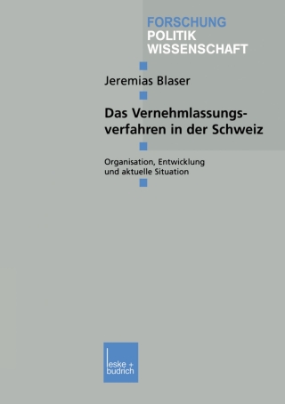 Omslagafbeelding: Das Vernehmlassungsverfahren in der Schweiz 9783810040114