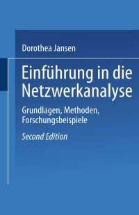 Cover image: Einführung in die Netzwerkanalyse 2nd edition 9783810031495