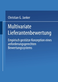 Cover image: Multivariate Lieferantenbewertung 9783824482788