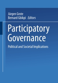 صورة الغلاف: Participatory Governance 1st edition 9783810032379