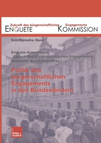 Cover image: Politik des bürgerschaftlichen Engagements in den Bundesländern 1st edition 9783810036414