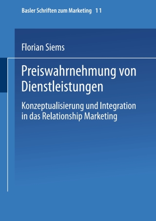 Imagen de portada: Preiswahrnehmung von Dienstleistungen 9783409123778