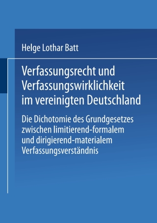 Cover image: Verfassungsrecht und Verfassungswirklichkeit im vereinigten Deutschland 9783810037084