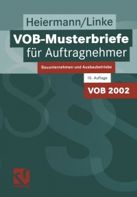 Cover image: VOB-Musterbriefe für Auftragnehmer 10th edition 9783528116651