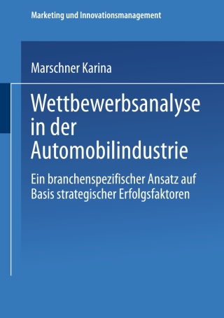 Cover image: Wettbewerbsanalyse in der Automobilindustrie 9783824482504