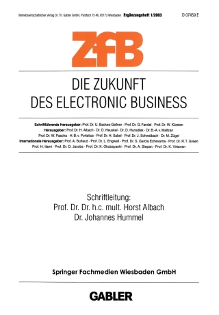 Cover image: Die Zukunft des Electronic Business 1st edition 9783409123808