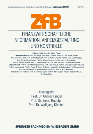 Cover image: Finanzwirtschaftliche Information, Anreizgestaltung und Kontrolle 1st edition 9783409127226