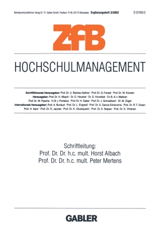 Imagen de portada: Hochschulmanagement 1st edition 9783409124157