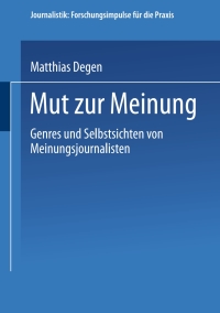 Cover image: Mut zur Meinung 9783531142142