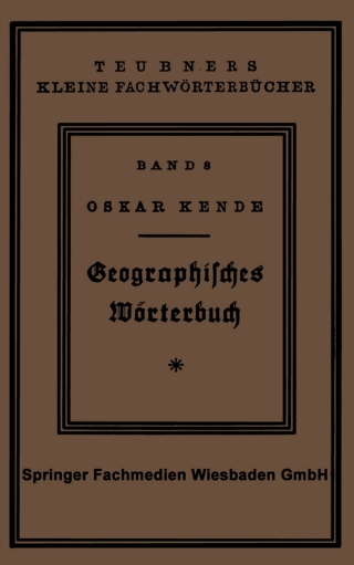 Cover image: Geographisches Wörterbuch 2nd edition 9783663154150