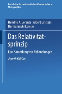 Immagine di copertina: Das Relativitätsprinzip 4th edition 9783663155973