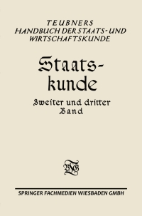Cover image: Staats-kunde 2nd edition 9783663167068