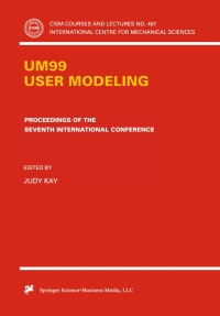 Imagen de portada: UM99 User Modeling 1st edition 9783211831519