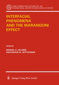 Imagen de portada: Interfacial Phenomena and the Marangoni Effect 1st edition 9783211836965