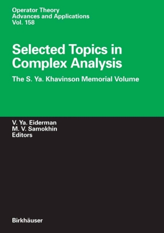 Cover image: Selected Topics in Complex Analysis 1st edition 9783764372514