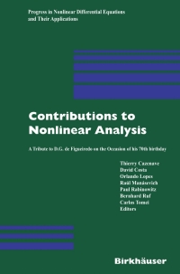 صورة الغلاف: Contributions to Nonlinear Analysis 1st edition 9783764371494