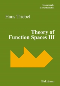 صورة الغلاف: Theory of Function Spaces III 9783764375812