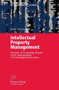 Cover image: Intellectual Property Management 9783790802801