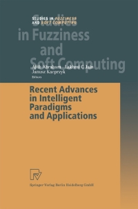 Cover image: Recent Advances in Intelligent Paradigms and Applications 1st edition 9783790815382