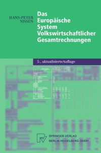 صورة الغلاف: Das Europäische System Volkswirtschaftlicher Gesamtrechnungen 5th edition 9783790801323