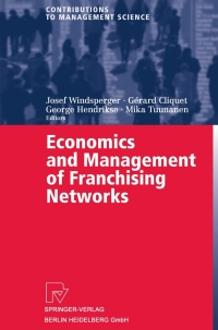 Cover image: Economics and Management of Franchising Networks 1st edition 9783790802023