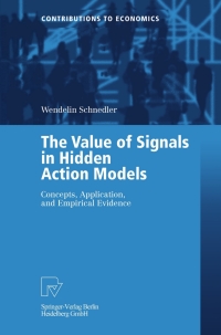 Imagen de portada: The Value of Signals in Hidden Action Models 9783790801736