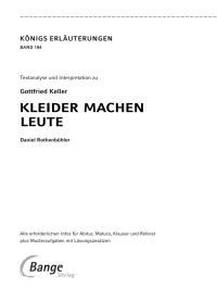 Imagen de portada: Kleider machen Leute von Gottfried Keller- Textanalyse und Interpretation 1st edition 9783804420892