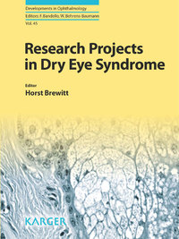 صورة الغلاف: Research Projects in Dry Eye Syndrome 9783805594189