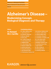 Cover image: Alzheimer's Disease - Modernizing Concept, Biological Diagnosis and Therapy 9783805598026