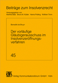 Imagen de portada: Der vorläufige Gläubigerausschuss im Insolvenzeröffnungsverfahren 1st edition
