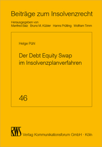 Cover image: Der Debt Equity Swap im Insolvenzplanverfahren 1st edition