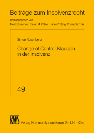 Imagen de portada: Change of Control-Klauseln in der Insolvenz 1st edition