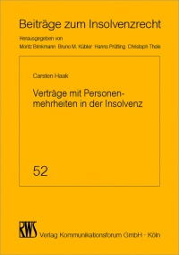 表紙画像: Verträge mit Personenmehrheiten in der Insolvenz 1st edition