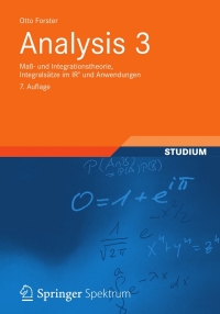 Cover image: Analysis 3 7th edition 9783834823731