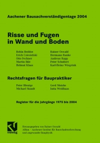 Cover image: Aachener Bausachverständigentage 2004 1st edition 9783528017644