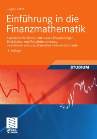 Cover image: Einführung in die Finanzmathematik 11th edition 9783834815453