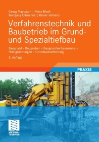 Imagen de portada: Verfahrenstechnik und Baubetrieb im Grund- und Spezialtiefbau 2nd edition 9783834816146