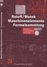 Cover image: Roloff/Matek Maschinenelemente Formelsammlung 8th edition 9783834801197