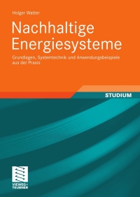 Imagen de portada: Nachhaltige Energiesysteme 9783834807427