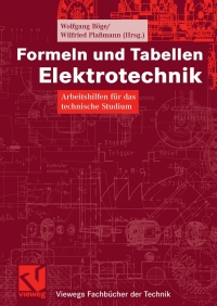 Titelbild: Formeln und Tabellen Elektrotechnik 9783528039738