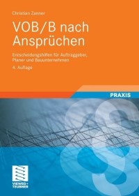 Cover image: VOB/B nach Ansprüchen 4th edition 9783834814005