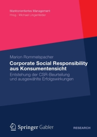 Cover image: Corporate Social Responsibility aus Konsumentensicht 9783834935335