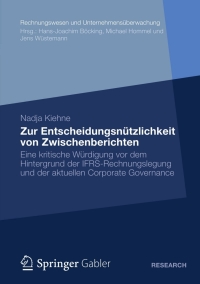 Cover image: Zur Entscheidungsnützlichkeit von Zwischenberichten 9783834935847