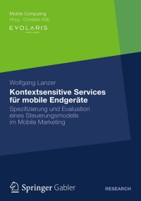 Omslagafbeelding: Kontextsensitive Services für mobile Endgeräte 9783834936097