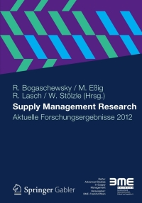 Cover image: Supply Management Research 1st edition 9783834939272