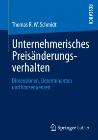 Cover image: Unternehmerisches Preisänderungsverhalten 9783834940124
