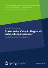 Cover image: Stakeholder Value in Regionalentwicklungsprozessen 9783834940322