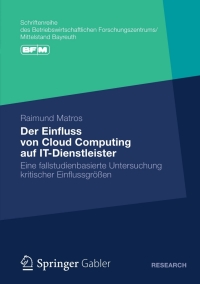 صورة الغلاف: Der Einfluss von Cloud Computing auf IT-Dienstleister 9783834940841