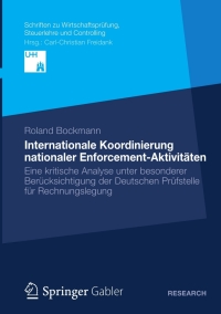 Cover image: Internationale Koordinierung nationaler Enforcement-Aktivitäten 9783834942272