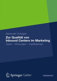 Cover image: Zur Qualität von Inbound Centers im Marketing 9783834943668